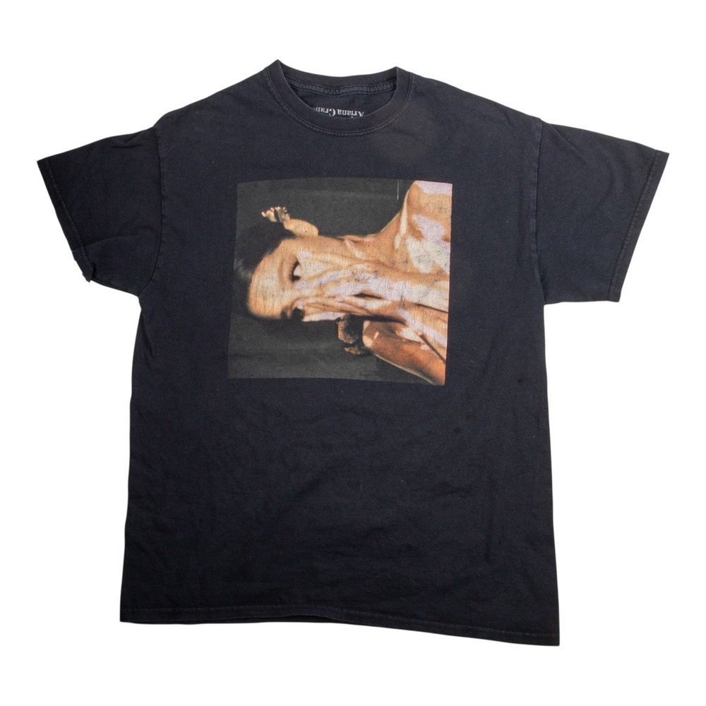 Men's Ariana Grande T Shirt Size Large Black Short Sleeve Crew Neck Cotton